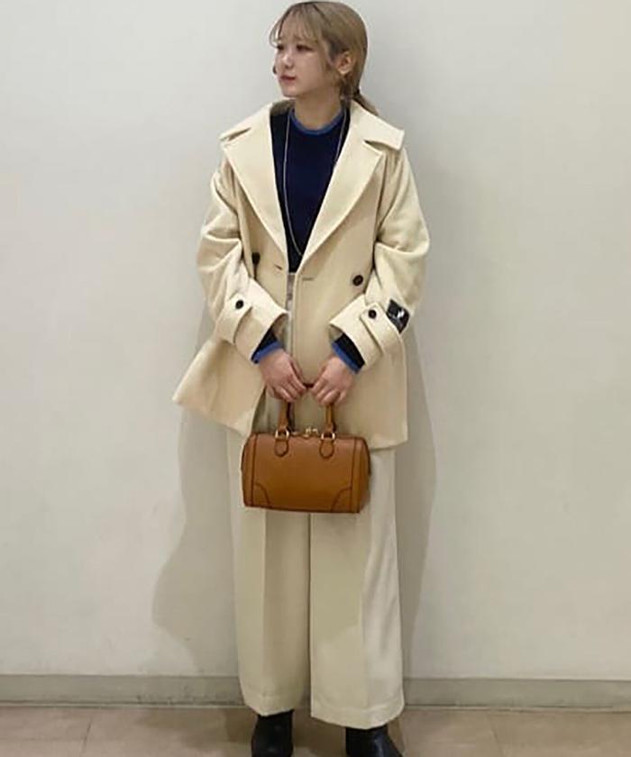 セール】ウールパイルダブルミディコート《S Size Line セール】ウールパイルダブルミディコート《S Size Line