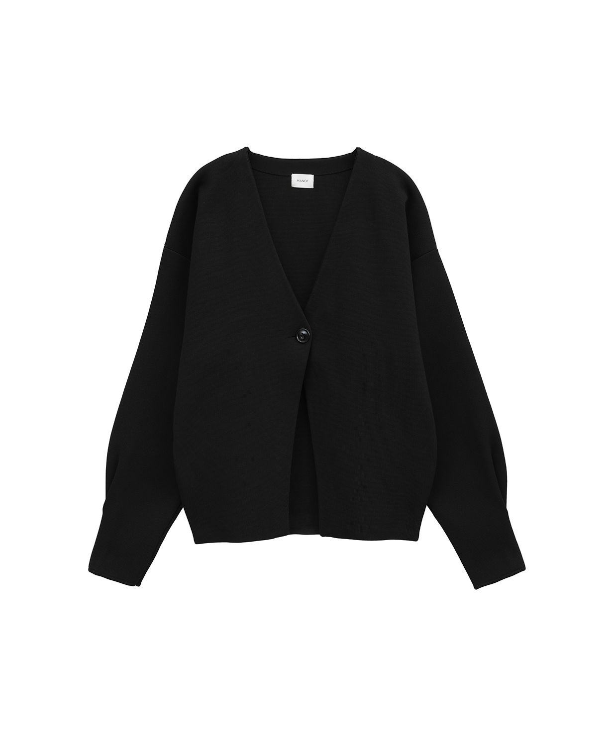コクーンスリーブ　ボンディング　ジャケット　カーディガン 黒　チューリップ袖 セール 30%OFF】COCOON CARDIGAN(505822098) | マノフ(MANOF