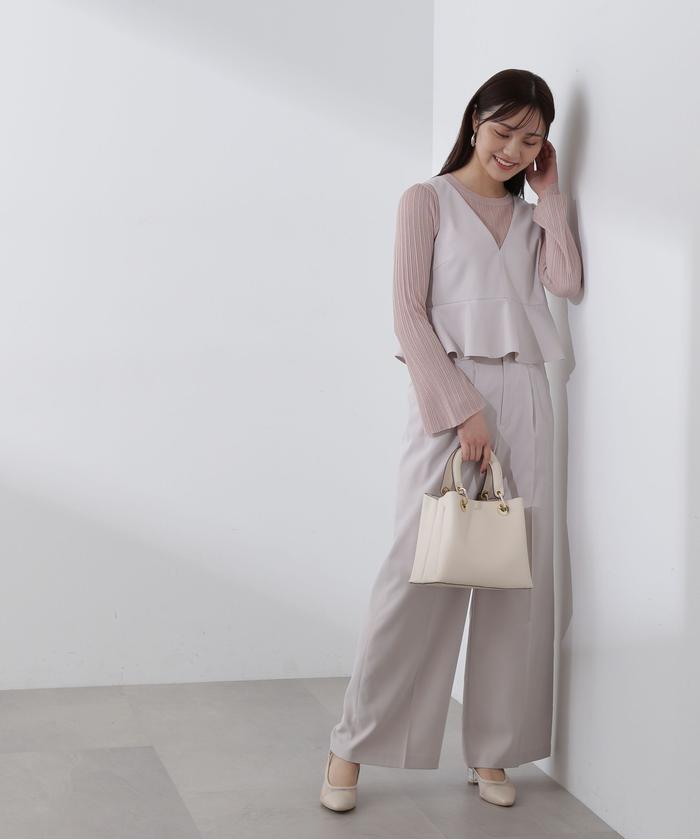 セール 50%OFF】ペプラムワイドパンツセットアップ(505799347 セール 50%OFF】ペプラムワイドパンツセットアップ(505799347