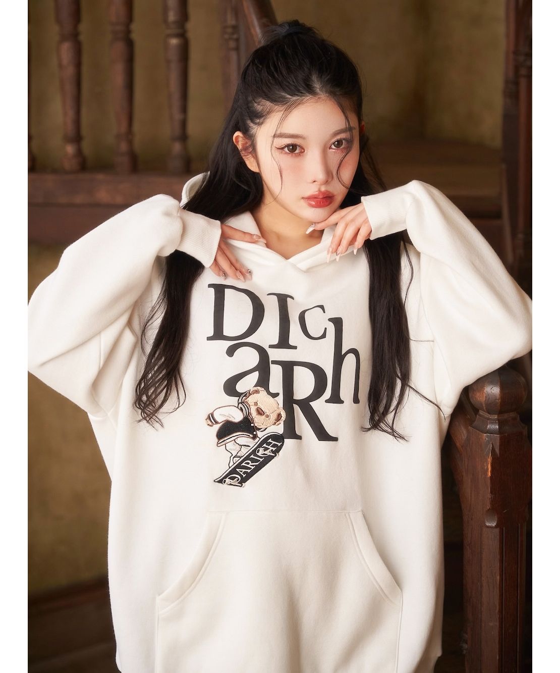 Darich ダーリッチ スウェットフーディーレザージャケット BLK 黒 Darich ダーリッチ スウェットフーディーレザージャケット BLK
