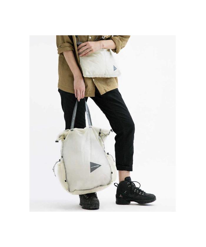 and wander/アンドワンダー sil tote bag シルトートバッグ