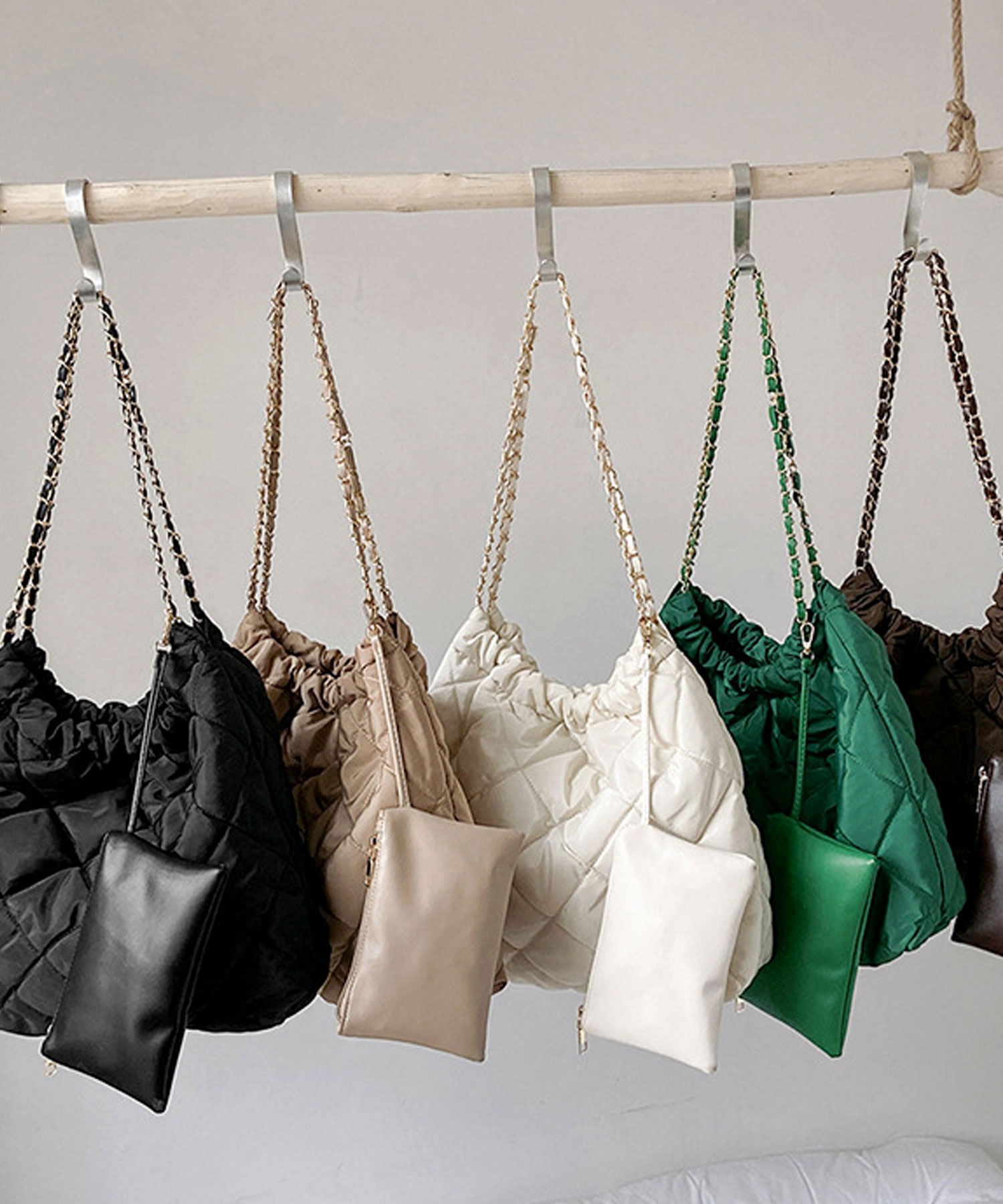 [ヘルノ]ドローストリング キルティング フード パディング セール】ribbon drawstring quilting outer / リボンドロー