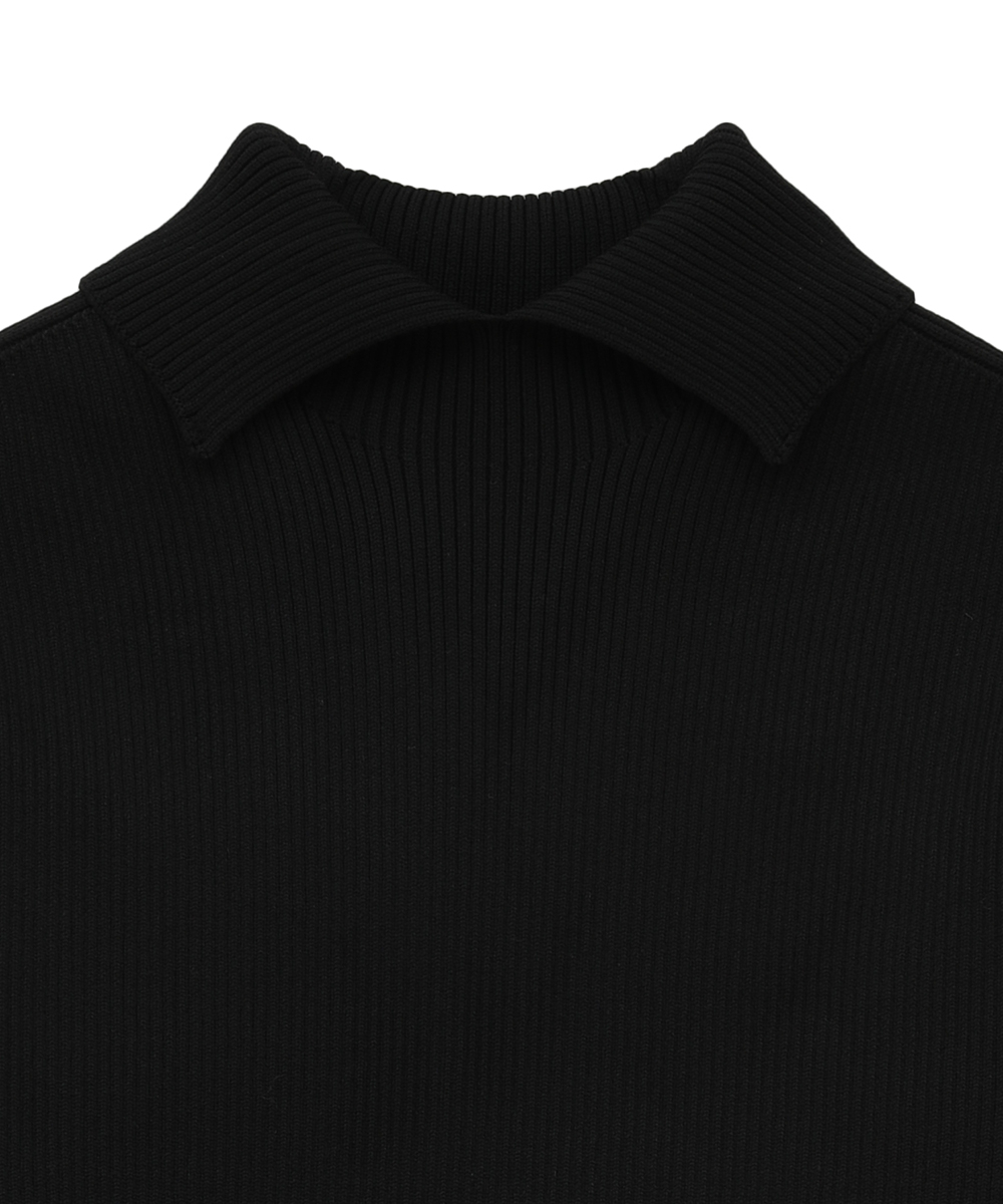 トップス CLANE SLIT COLLAR RIB KNIT TOPS セール】SLIT COLLAR RIB KNIT TOPS（ニット/セーター）｜CLANE