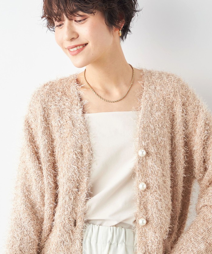 【新品、本物、当店在庫だから安心】 セール 35%OFF】《手洗い可能》ラメファンシーVネック トップス