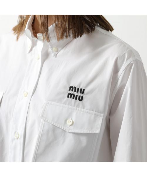 ミュウミュウ Miu Miu MIUMIU ポプリンシャツ MK1791 10RG ロゴ ミュウミュウ Miu Miu MIUMIU ポプリンシャツ MK1791 10RG ロゴ