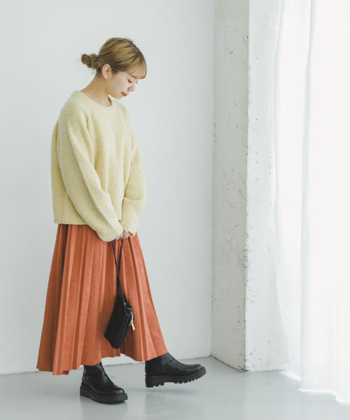 【美品】URBAN RESEARCH スウェードプリーツスカート セール】フェイクスエードプリーツスカート(505828303) | ITEMS