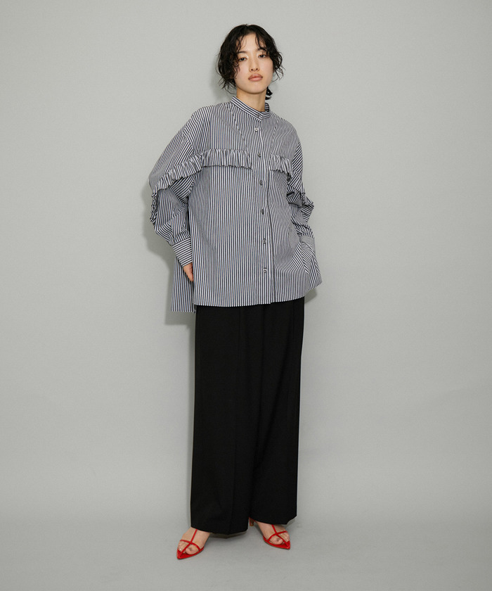 セール】【WEB限定】フリルスタンドカラーブラウス(505830524
