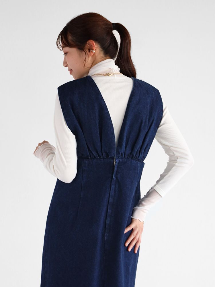 VIN☆美品☆ ヤマダヤ☆サイドパールデニムジャンパースカート
