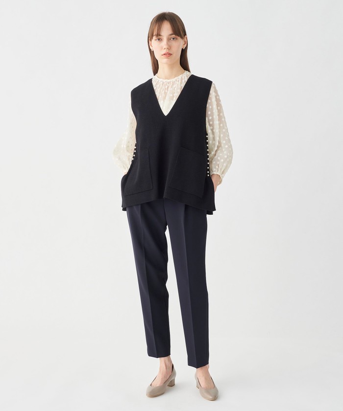 極美品【Ballsey ボールジィ】パールコンビ Ｖネックベスト ホワイト S パールコンビ Vネックベスト｜トゥモローランド 公式通販