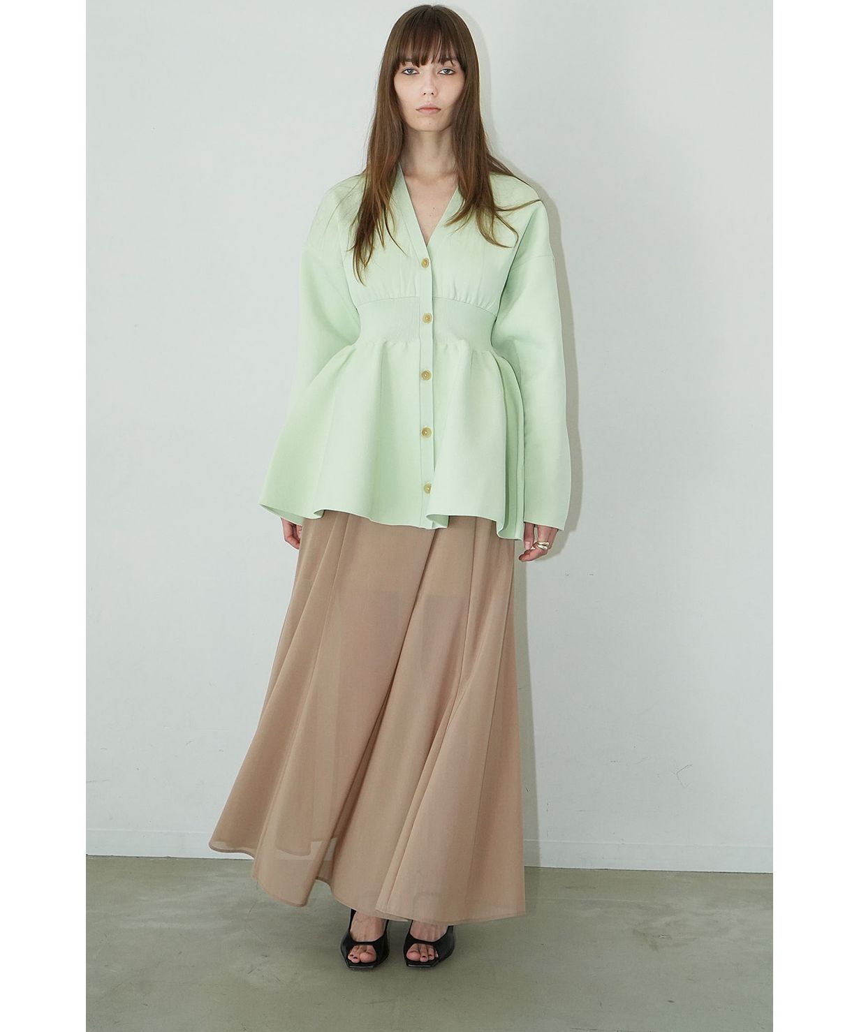 【美品】クラネ　CLANE  アシンメトリーフレアスカート　ツイード　ブラウン いよいよ明日12月4日（水）伊勢丹新宿にCLANEがオープンいたし