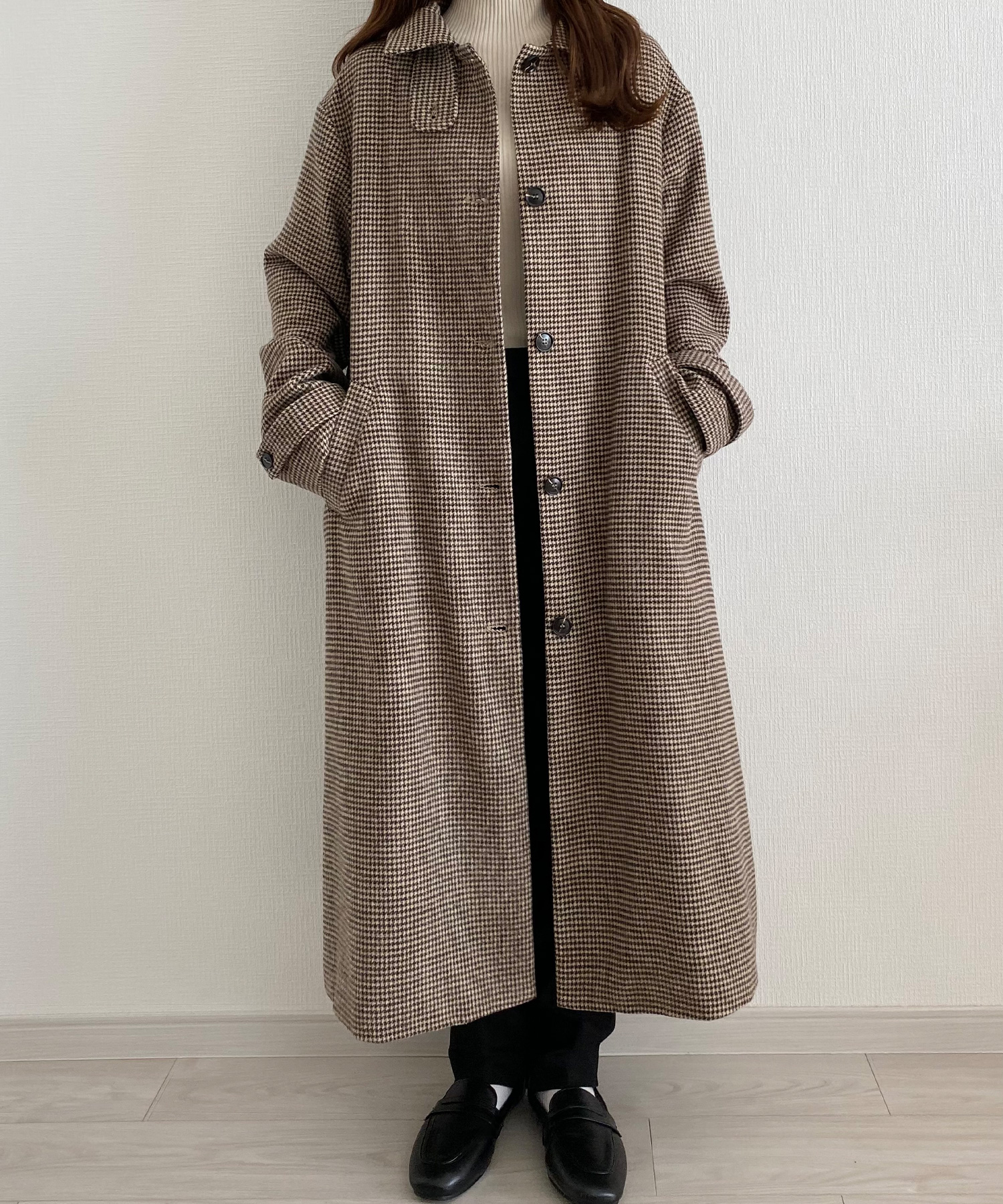 willfully チェックステンカラーコート check wool trench long coat（トレンチコート）｜WILLFULLY