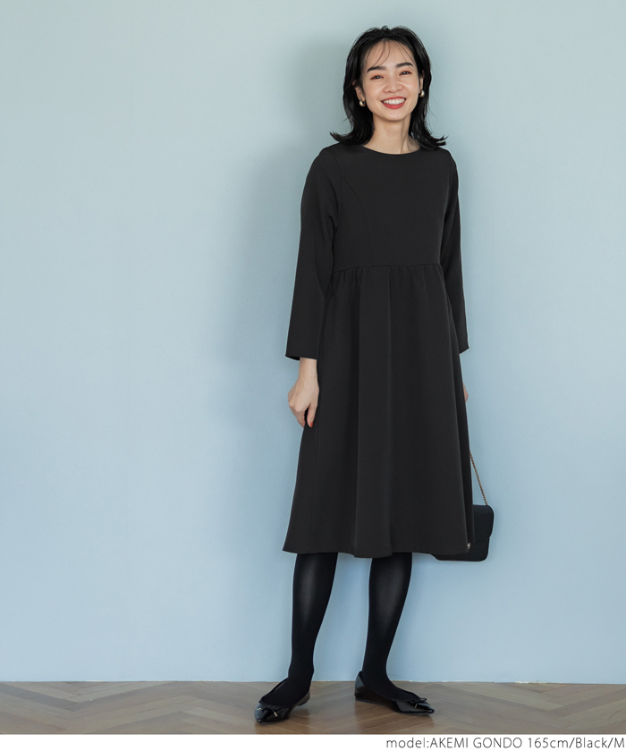 セール 50%OFF】セレモニーギャザーワンピース（フレア/長袖