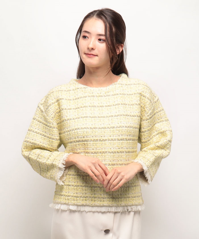 セール 50%OFF】ルーニィ LOUNIE ツイード風ニットプルオーバー