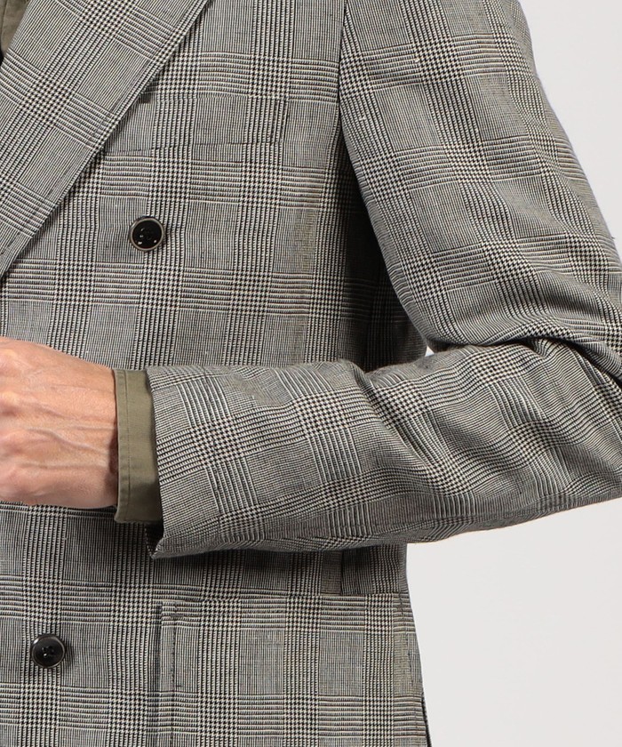 セール】リネンウール ダブルブレステッド6Bジャケット Dormeuil