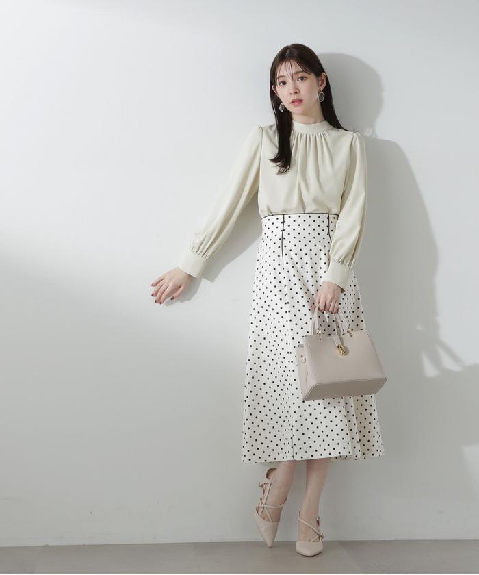 セール 50%OFF】ドットパイピングスカート(505799345 セール 50%OFF】ドットパイピングスカート(505799345