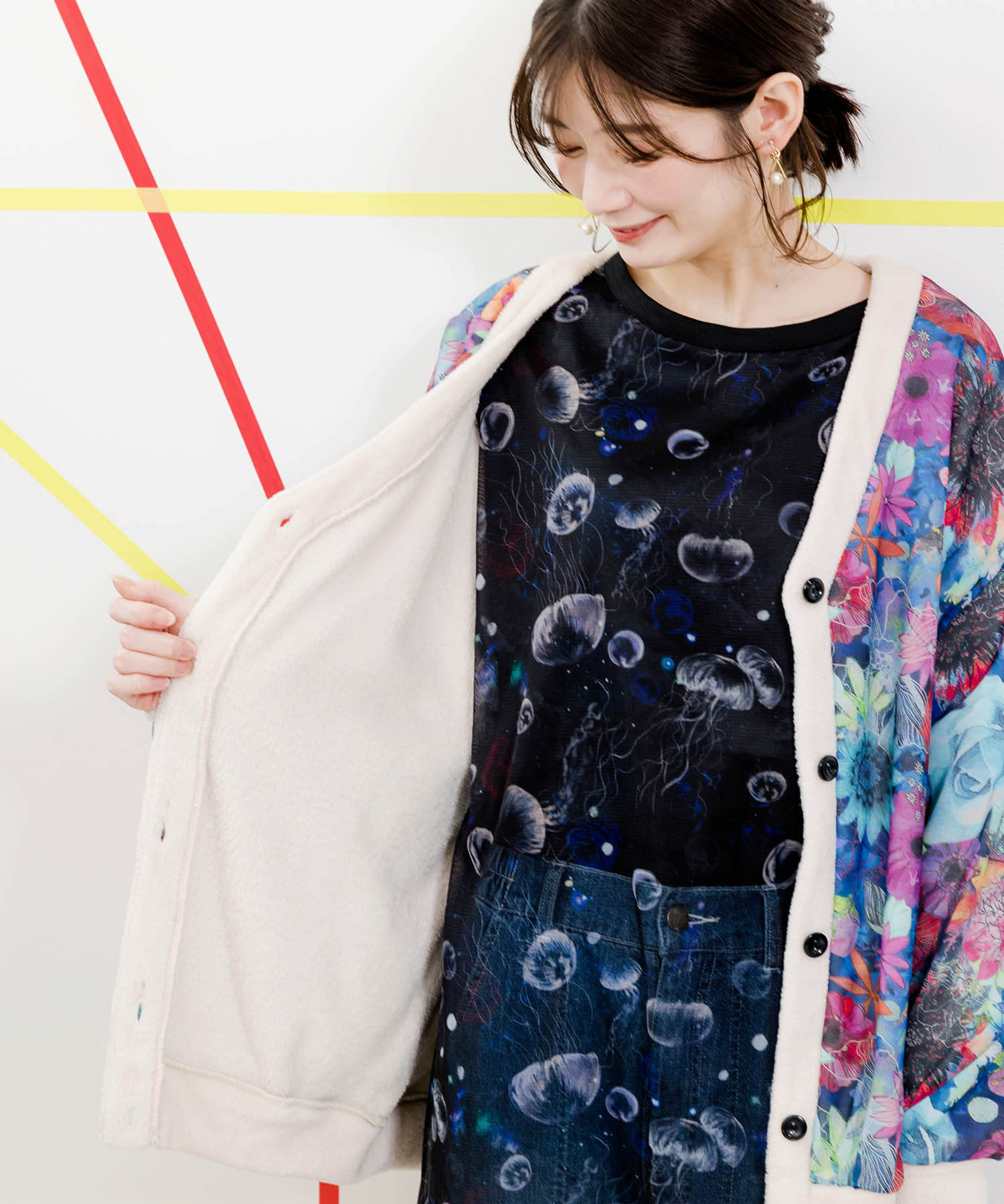 セール】スカラー ScoLar カラフルな花柄×シフォン ふわふわ セール】スカラー ScoLar カラフルな花柄×シフォン ふわふわ