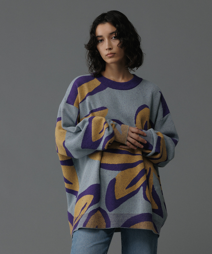 セール 70%OFF】ボタニカル バルキージャカード ルーズニット