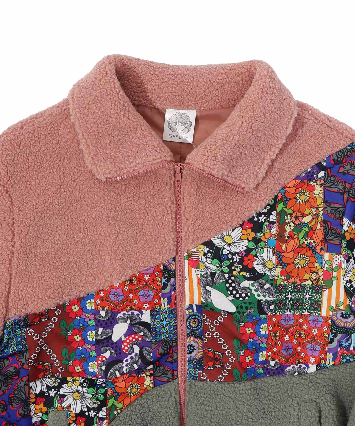 セール 30%OFF】ネコor花柄パッチワーク風 プードルボア切替