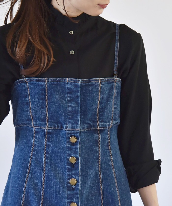 Dior デニムブルー ロゴパターン ノースリーブワンピース３Ａ ライトオンスデニムノースリーブワンピース（マキシ・ロング