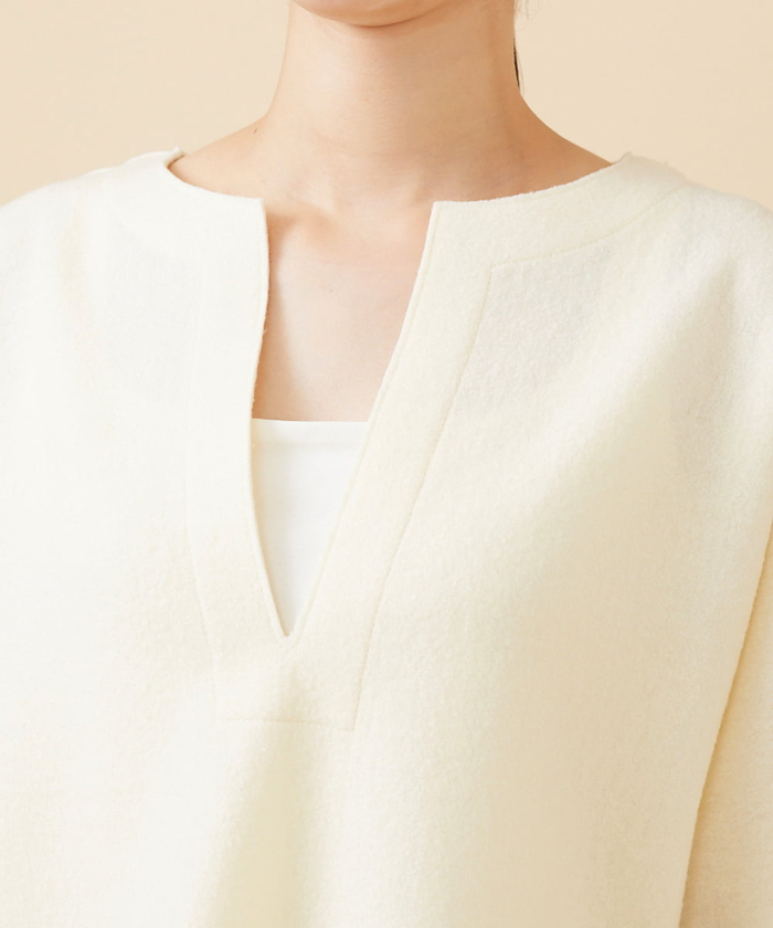 美品24AW シビラ パイルジャージーVカットネックカットソー ウール M