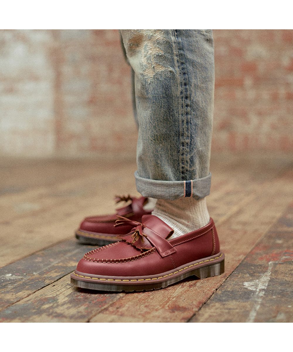 Dr. Martens ADRIAN Cherry Red モカシン UK4（Giày Dr. Martens