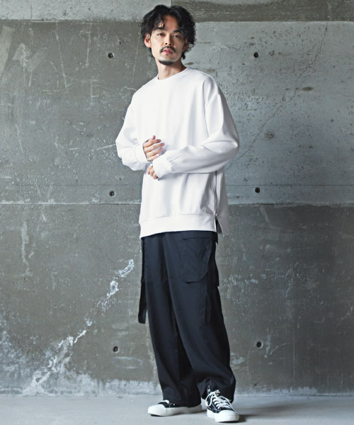 ラグスタイル LUXSTYLE サイドZIPクルーネックトレーナー