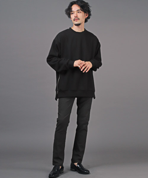 ラグスタイル LUXSTYLE サイドZIPクルーネックトレーナー