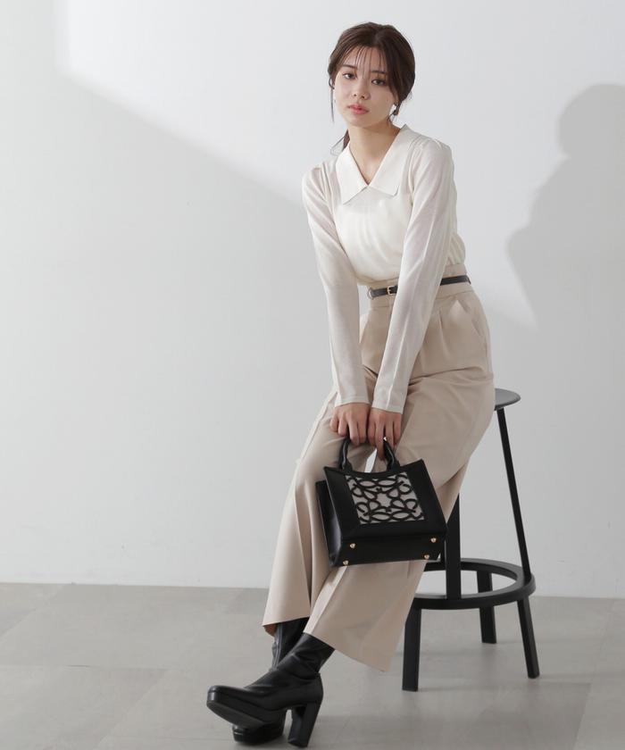 セール 50%OFF】シアー襟付きニット(505813196
