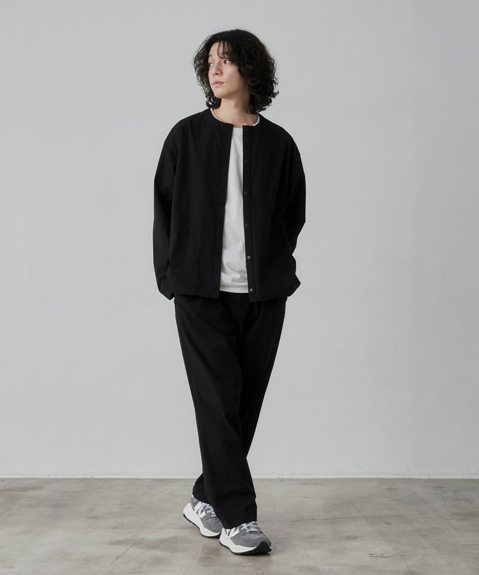 【関税込み】Courreges ブラック AC フーディ セール】極楽FITクルーネックストレッチカーディガン(505832803