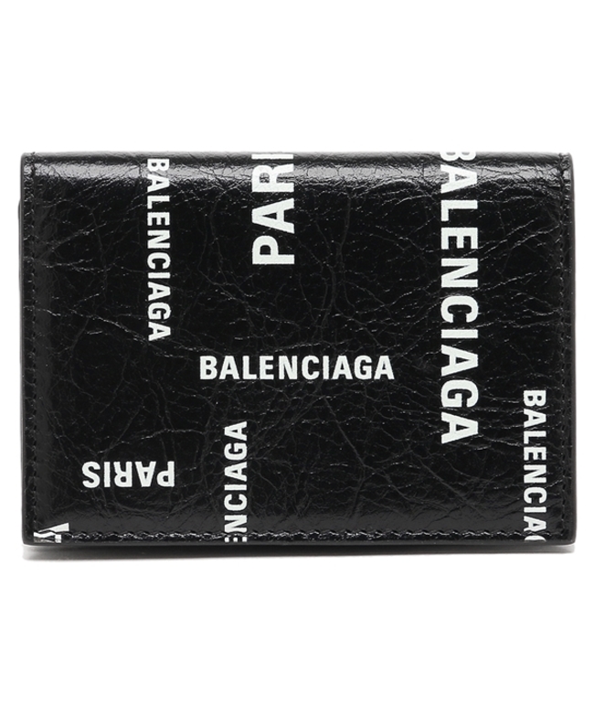バレンシアガ 三つ折り財布 ブラック ホワイト メンズ BALENCIAGA