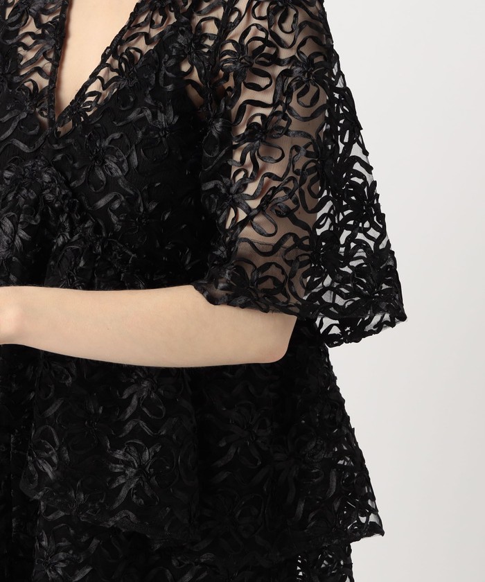 【GANNI】ロゴ入り リブ ミニドレス ブラック セール 40%OFF】GANNI リボンミニドレス(505846766