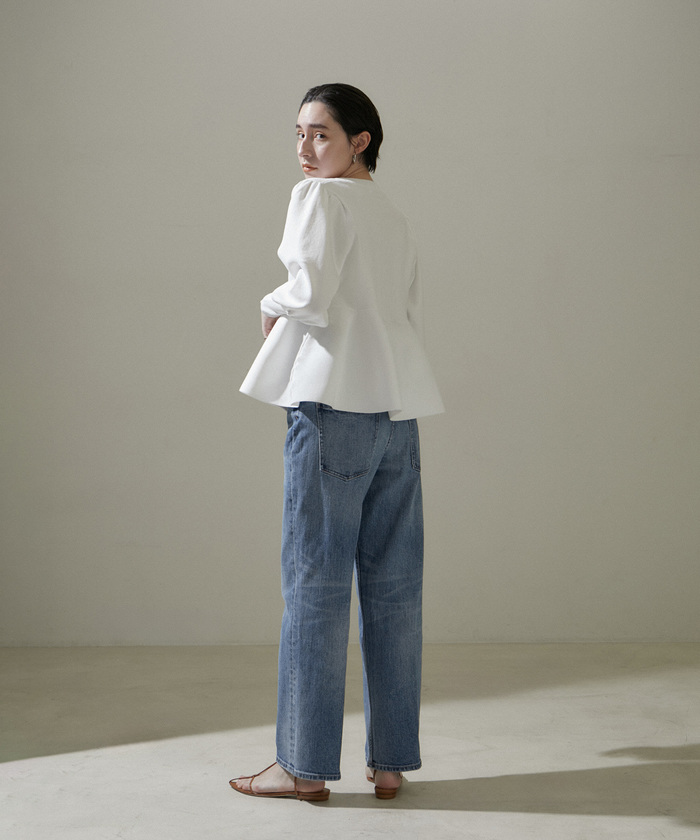 値下げ！新品★サロン アダムエロペ ジップペプラムカーディガン セール 30%OFF】【WEB限定】ジップペプラムカーディガン【洗える