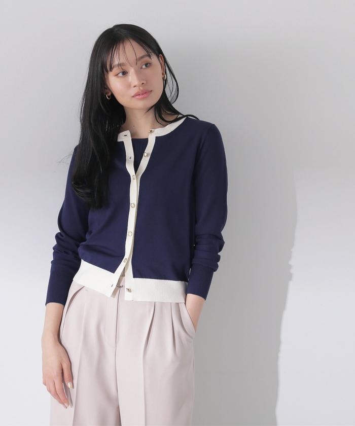 NATURAL BEAUTY BASIC｜バイカラーニットアンサンブル | Rakuten