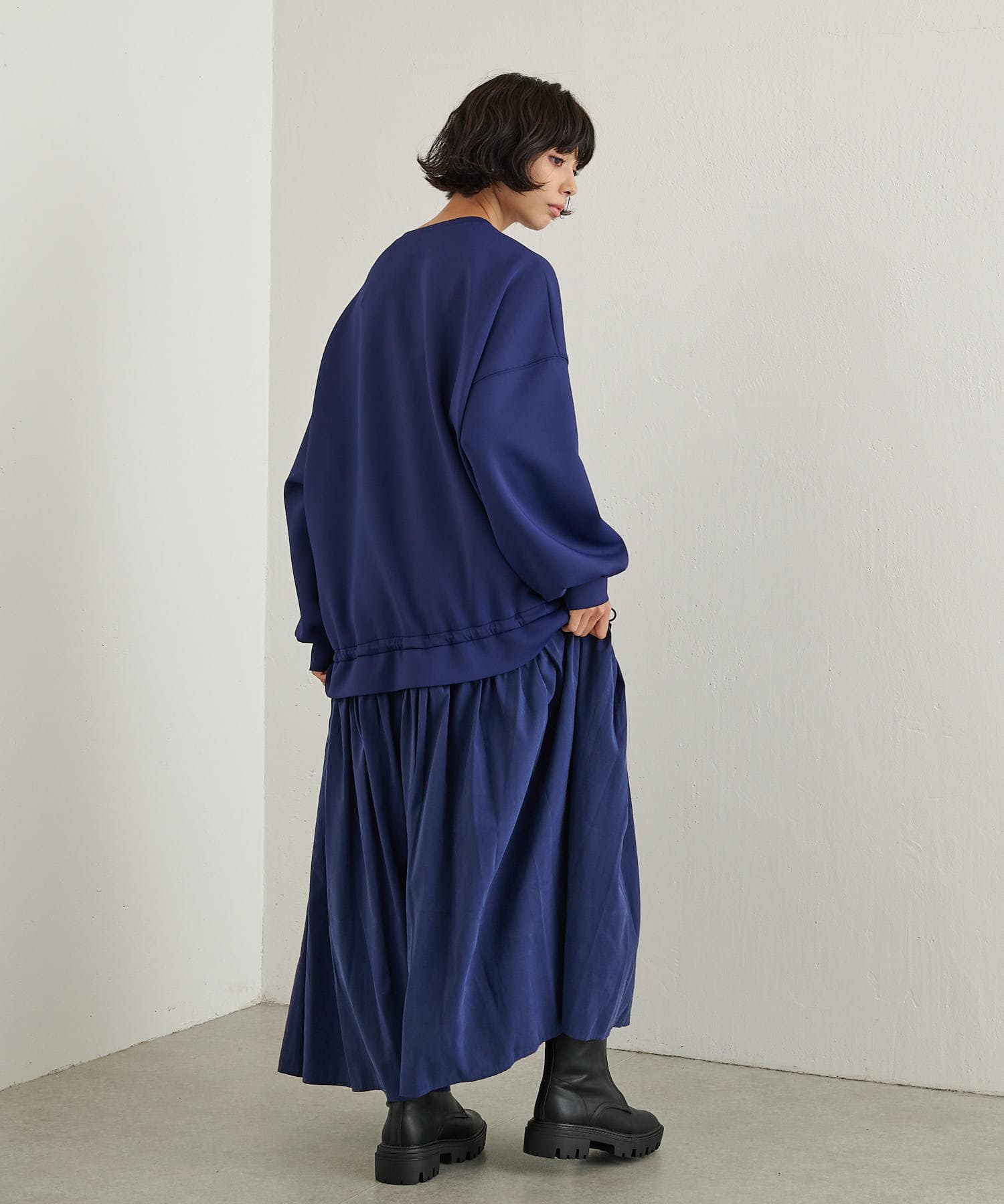 セール】【ear PAPILLONNER】スウェット切り替えワンピース【SUM1 セール】【ear PAPILLONNER】スウェット切り替えワンピース【SUM1