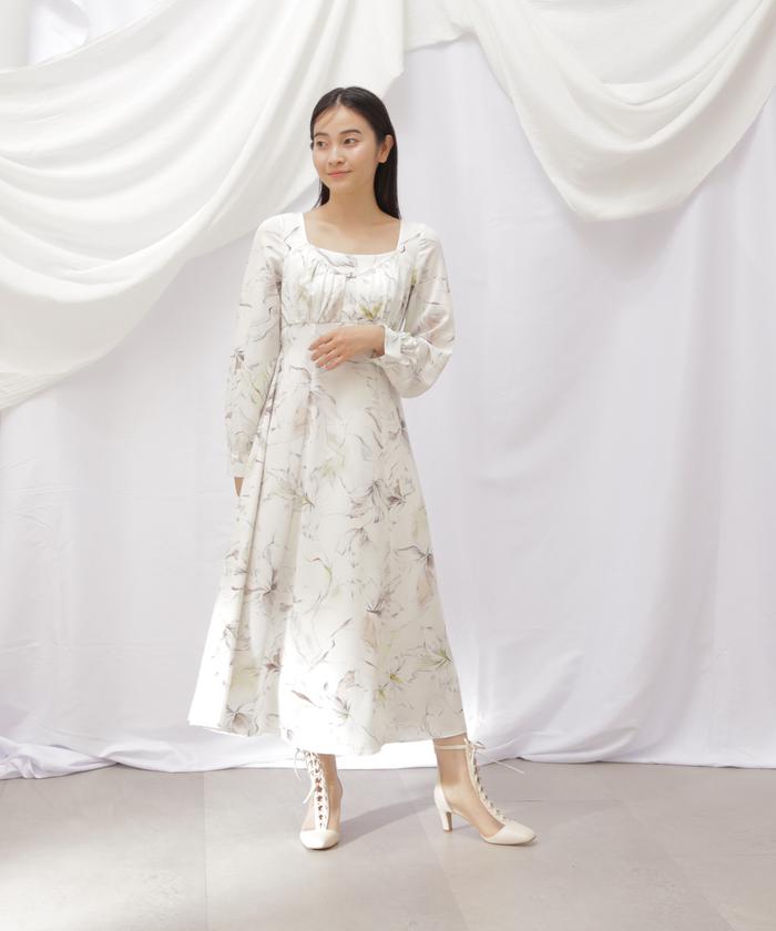 JILL by JILL STUART マーブルフラワープリントワンピース JILL by JILL STUART｜マーブルフラワープリントワンピース