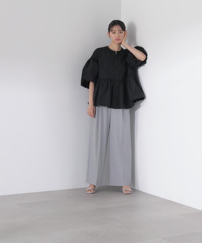 セール 50%OFF】バルーンスリーブペプラムフォルムブルゾン セール 50%OFF】バルーンスリーブペプラムフォルムブルゾン