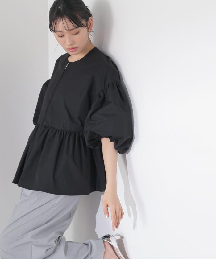 セール 50%OFF】バルーンスリーブペプラムフォルムブルゾン