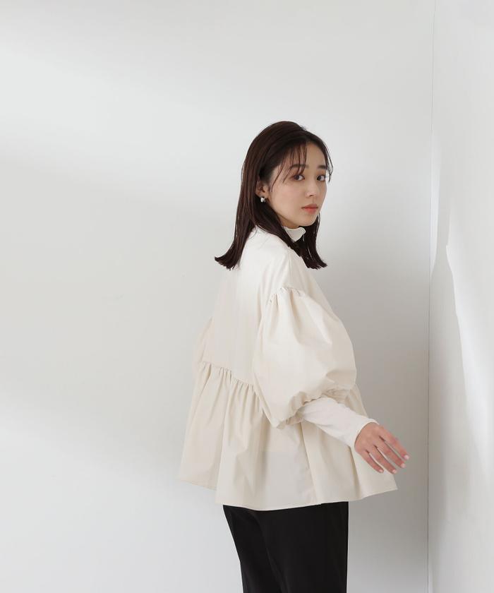 セール 50%OFF】バルーンスリーブペプラムフォルムブルゾン