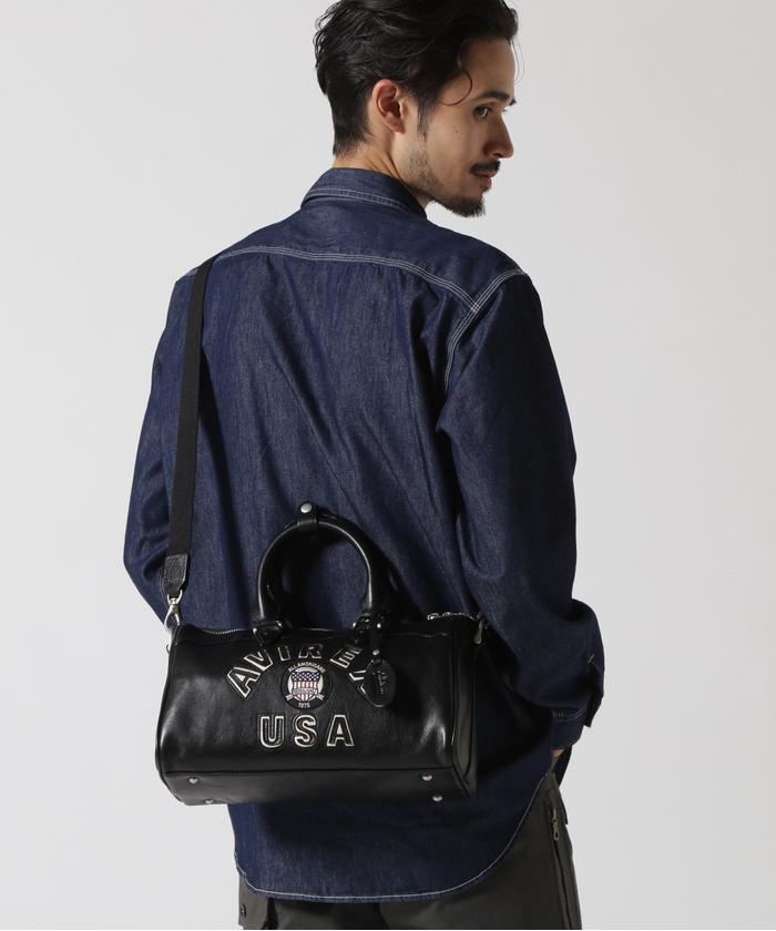 直営店別注》VARSITY LEATHER MINI DUFFLE BAG / バーシティ
