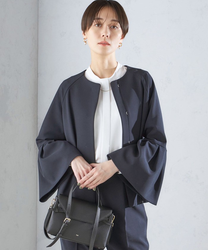 新品　シップス　〈セレモニー対応可〉ダブルクロス ノーカラー ジャケット シップス SHIPS 〈セレモニー対応可〉ダブルクロス ノーカラー