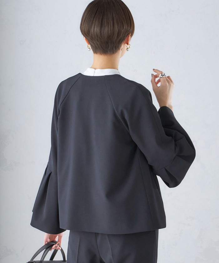 新品　シップス　〈セレモニー対応可〉ダブルクロス ノーカラー ジャケット シップス SHIPS 〈セレモニー対応可〉ダブルクロス ノーカラー