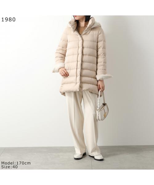 週末特価！！ヘルノ ファー付きダウンコート 40 ベージュ