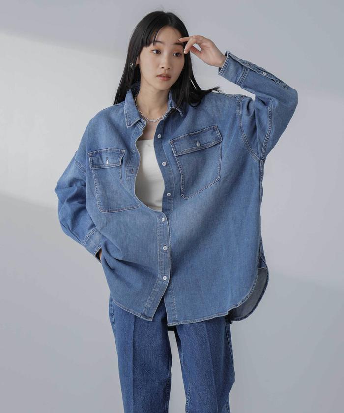 Healthy DENIM/Almond デニムビッグシャツ(505685986) | NANO