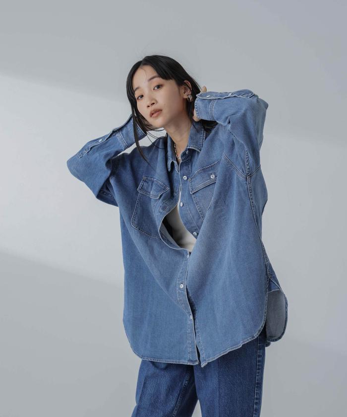 【メーカー直売】の商品をすべて DENIM/Almond Healthy デニムビッグシャツ(505685986) NANO | ジャケット・アウター