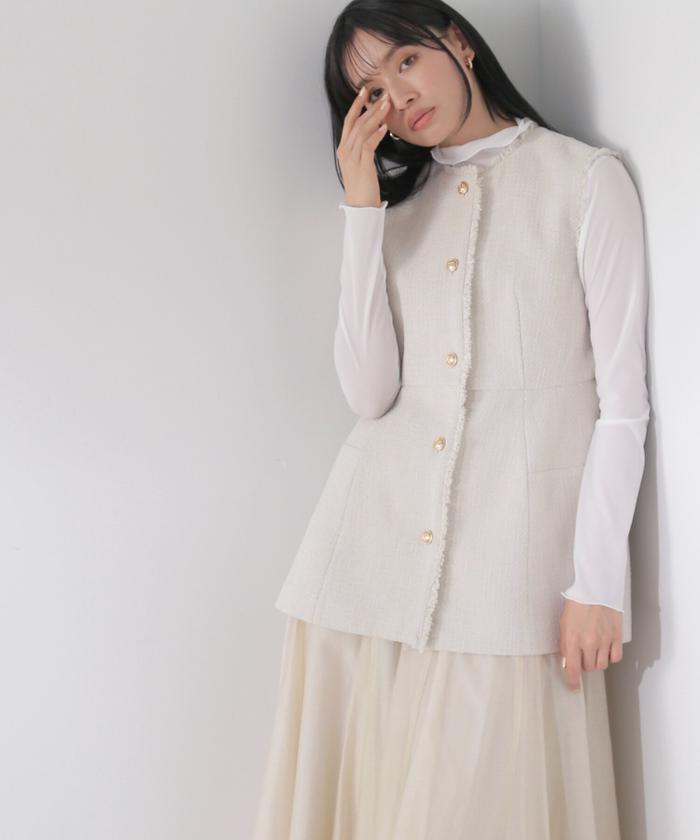 セール 30%OFF】スプリングツイードペプラムジレ 24SS(505849418