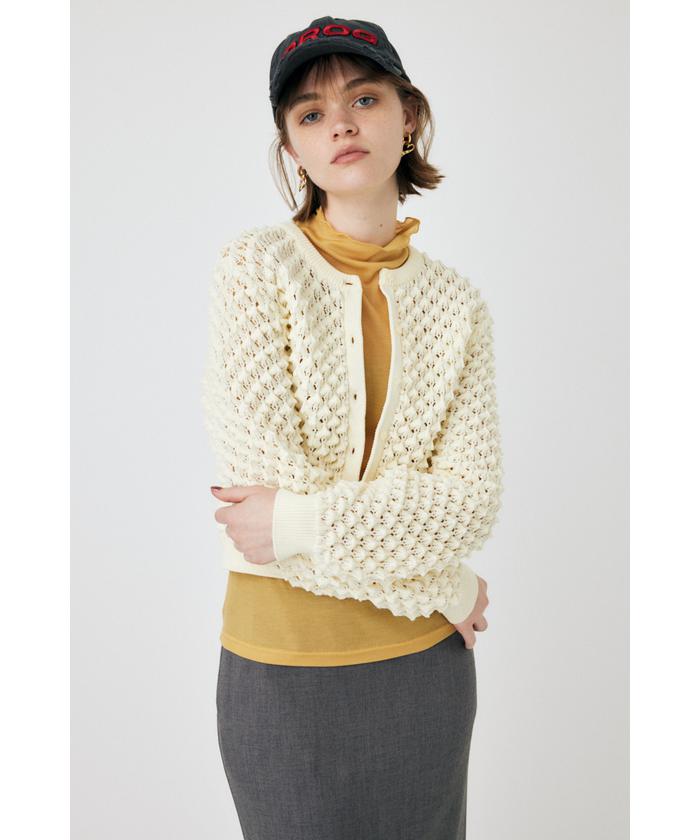 カーディガン PEAK STITCH ニットカーディガン レディース MOUSSY | PEAK STITCH ニットカーディガン (カーディガン