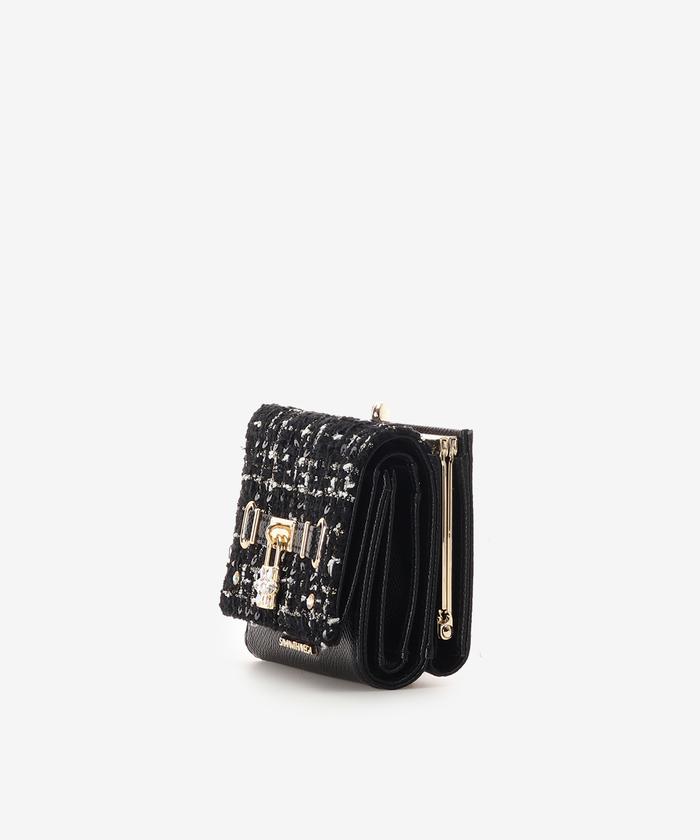 【美品】サマンサベガ ツイードベルトビジュー折財布 セール 40%OFF】ツイードベルトビジュー折財布(505851339