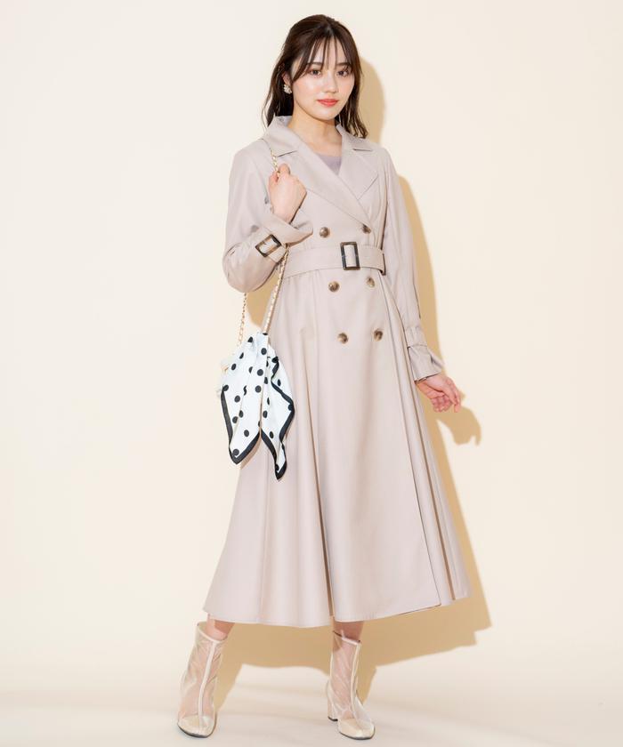 極美品✨ 定価5.6万 ルフィル トレンチコート スプリングコート スリット 楽天市場】花柄刺繍ドッキングワンピース トレンチコート