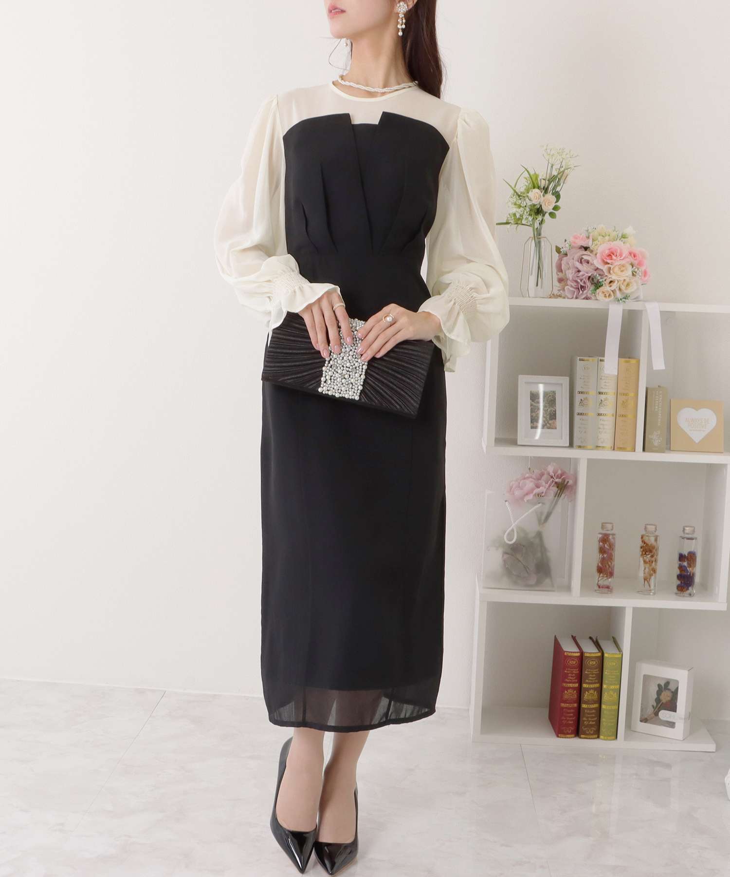 レースワンピース ハイウエスト クラシック ビーズ S/M/L/XL szp193_1.jpg