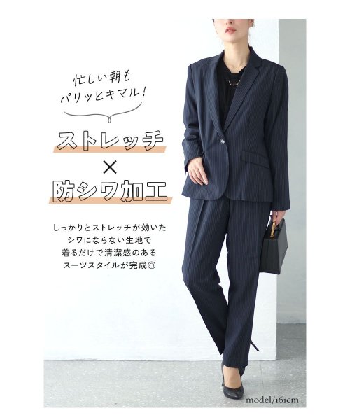 美品☆theory 表する luxe パンツスーツ セットアップ ストライプ 黒 38